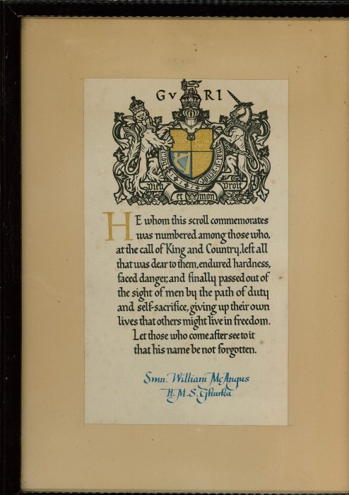 William MacAngus - Certificate